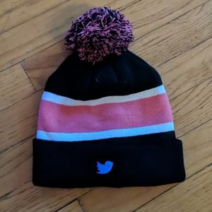 Twitter Beanie Winter Hat with Pom Pom